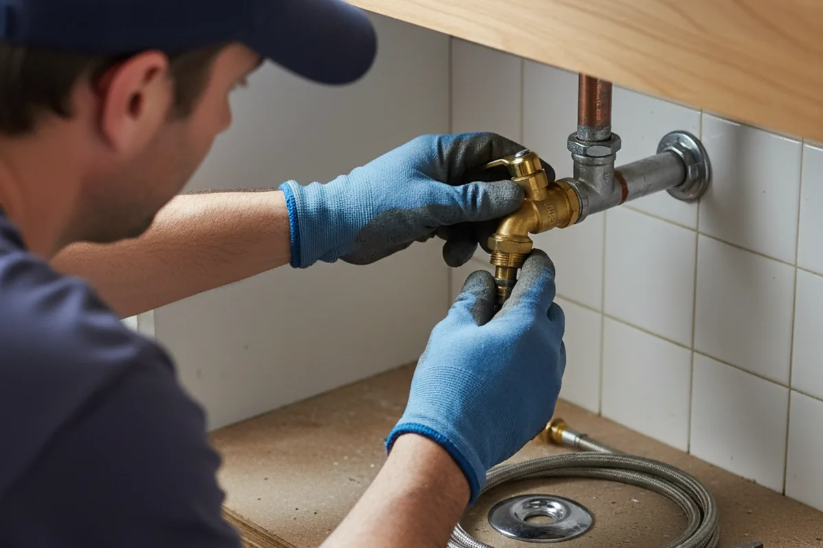 Shutoff valve and fitting work during Faucet and Fixture Repair in Toluca